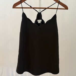 J Crew Factory black tank with scalloped detail Size Small